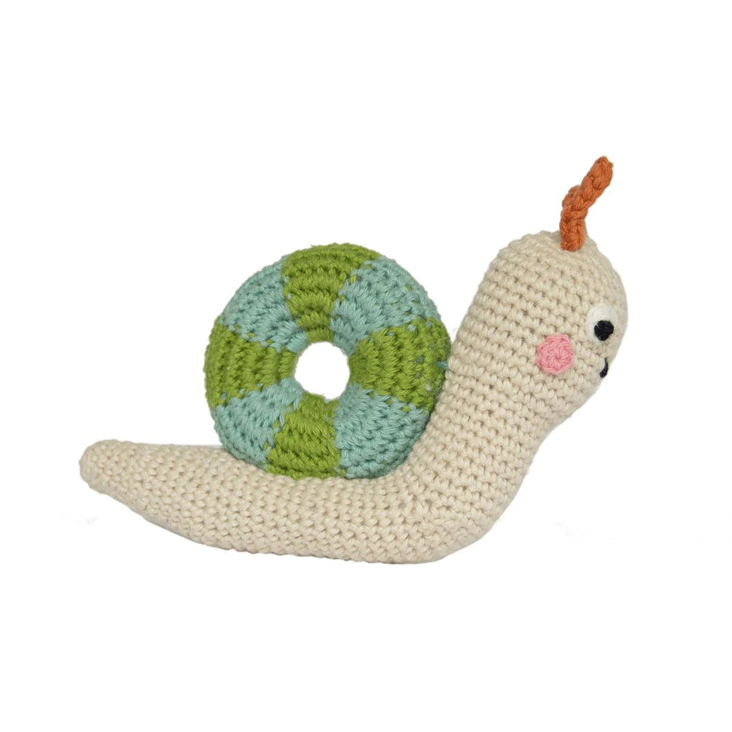 mondocherry - Blabla | cotton baby rattle | snail - side