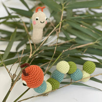 mondocherry - Blabla | cotton baby rattle | snail - leaves