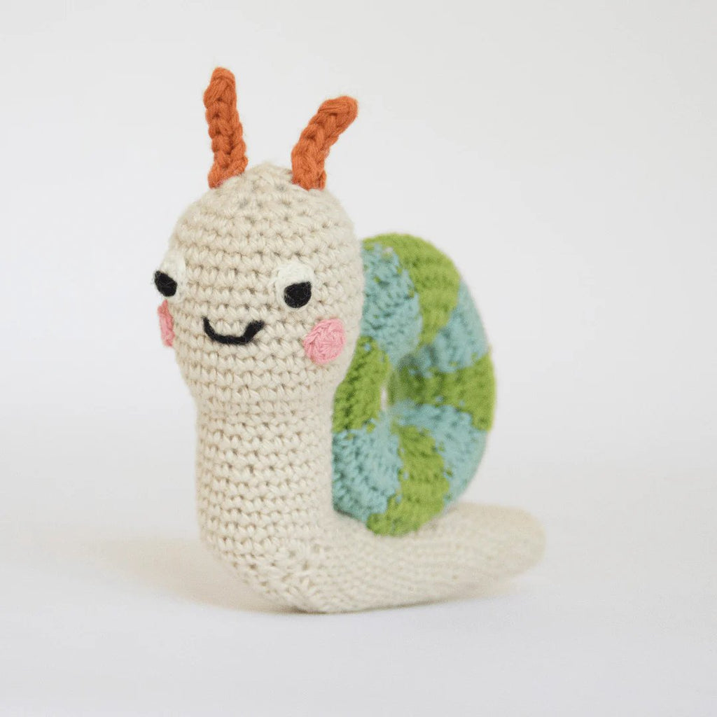 mondocherry - Blabla | cotton baby rattle | snail