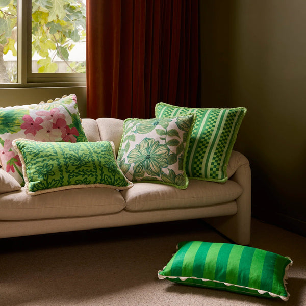 mondocherry - Bonnie and Neil | azalea linen cushion | sage - sofa