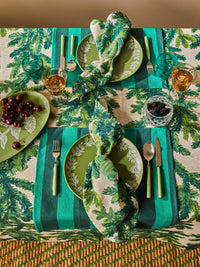 mondocherry - Bonnie and Neil linen tablecloth - festive foliage green - table