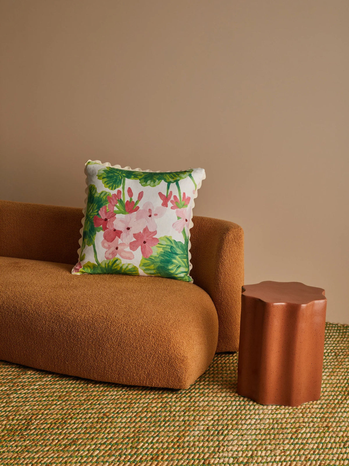 mondocherry - Bonnie and Neil | geranium multi linen cushion - display