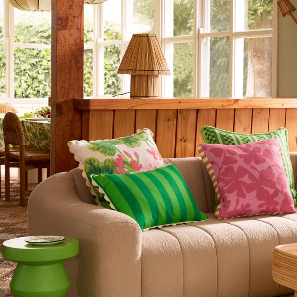 mondocherry - Bonnie and Neil | geranium multi linen cushion - sofa
