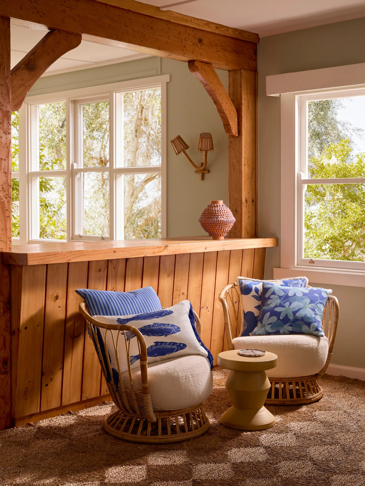 mondocherry - Bonnie and Neil | violet linen cushion | blue - chairs