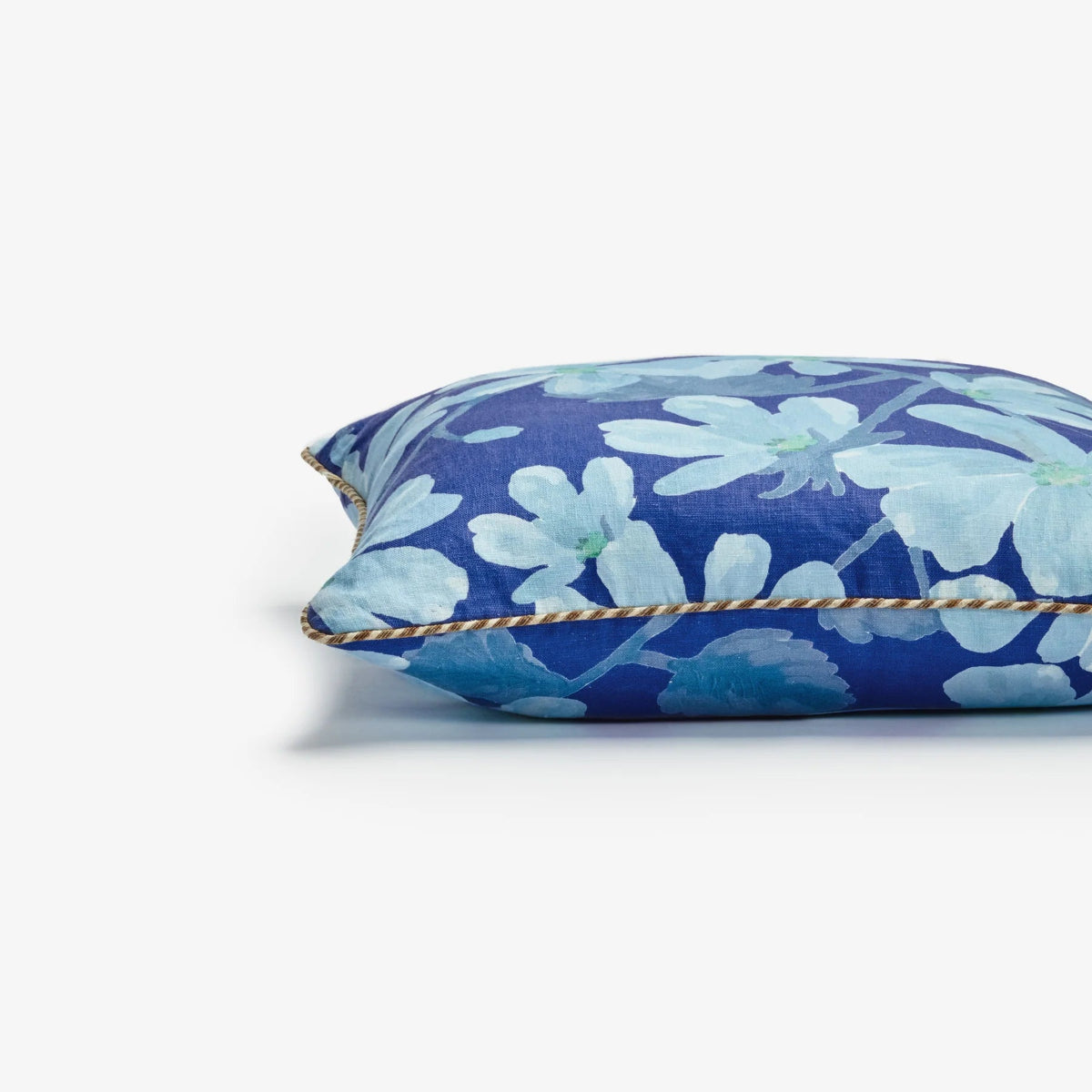 mondocherry - Bonnie and Neil | violet linen cushion | blue - side