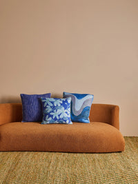mondocherry - Bonnie and Neil | violet linen cushion | blue - sofa