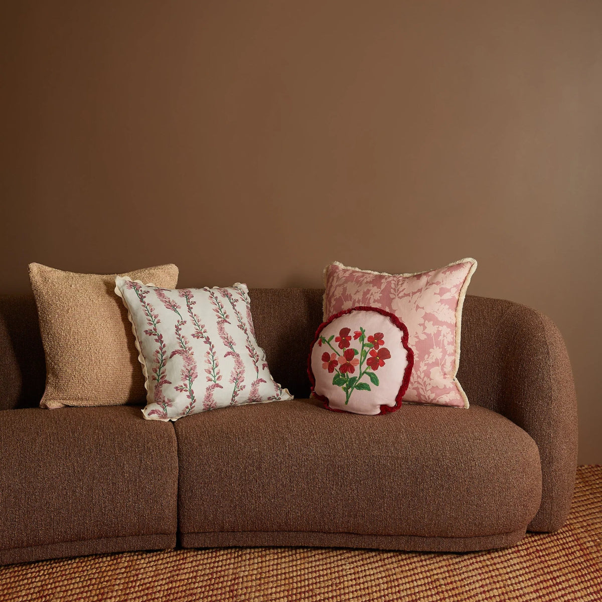 mondocherry - Bonnie and Neil | mini viola round linen cushion - sofa
