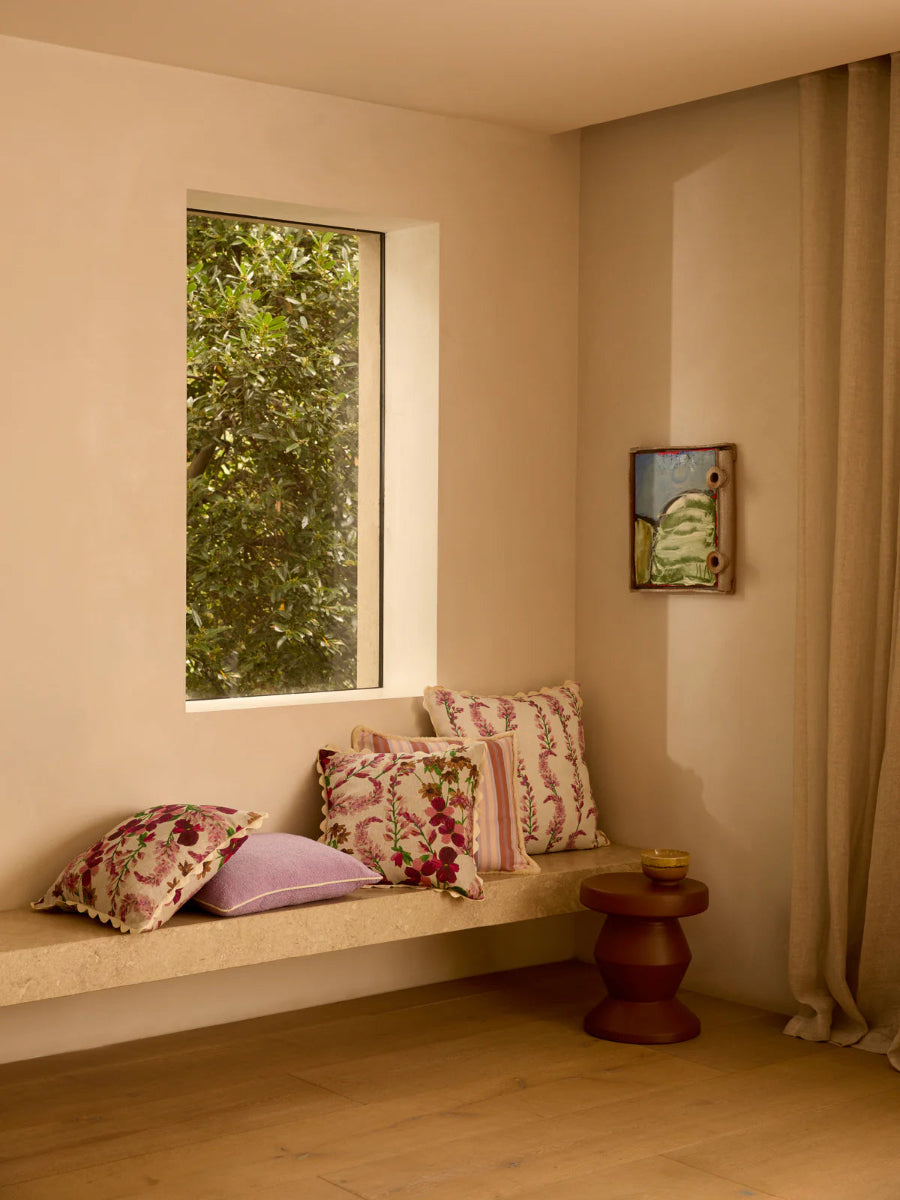 mondocherry - Bonnie and Neil | lupin multi linen cushion - bench