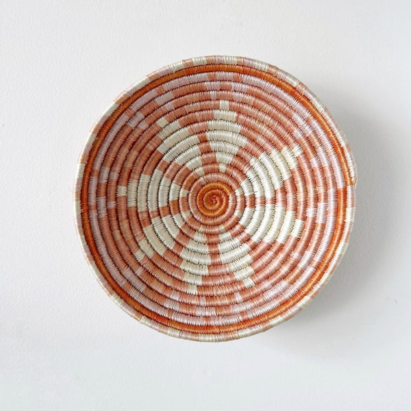 mondocherry - "Coral Burst" African woven bowl | medium | #1