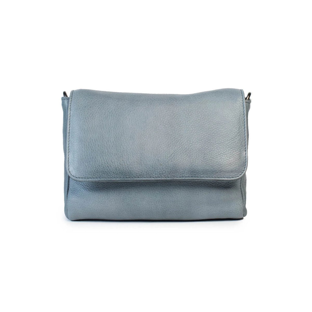 mondocherry - Dusky Robin | sara leather bag | steel grey