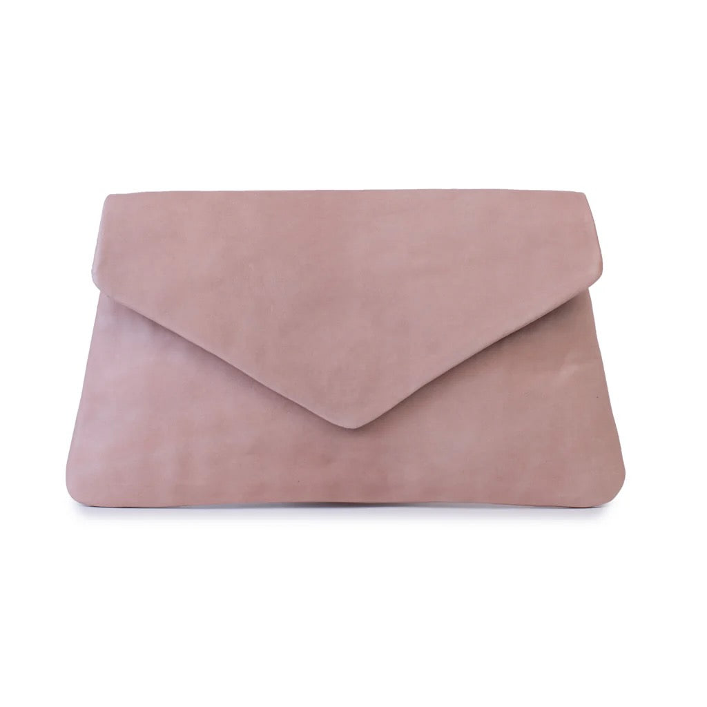 mondocherry - Dusky Robin | riley leather clutch | dusky pink