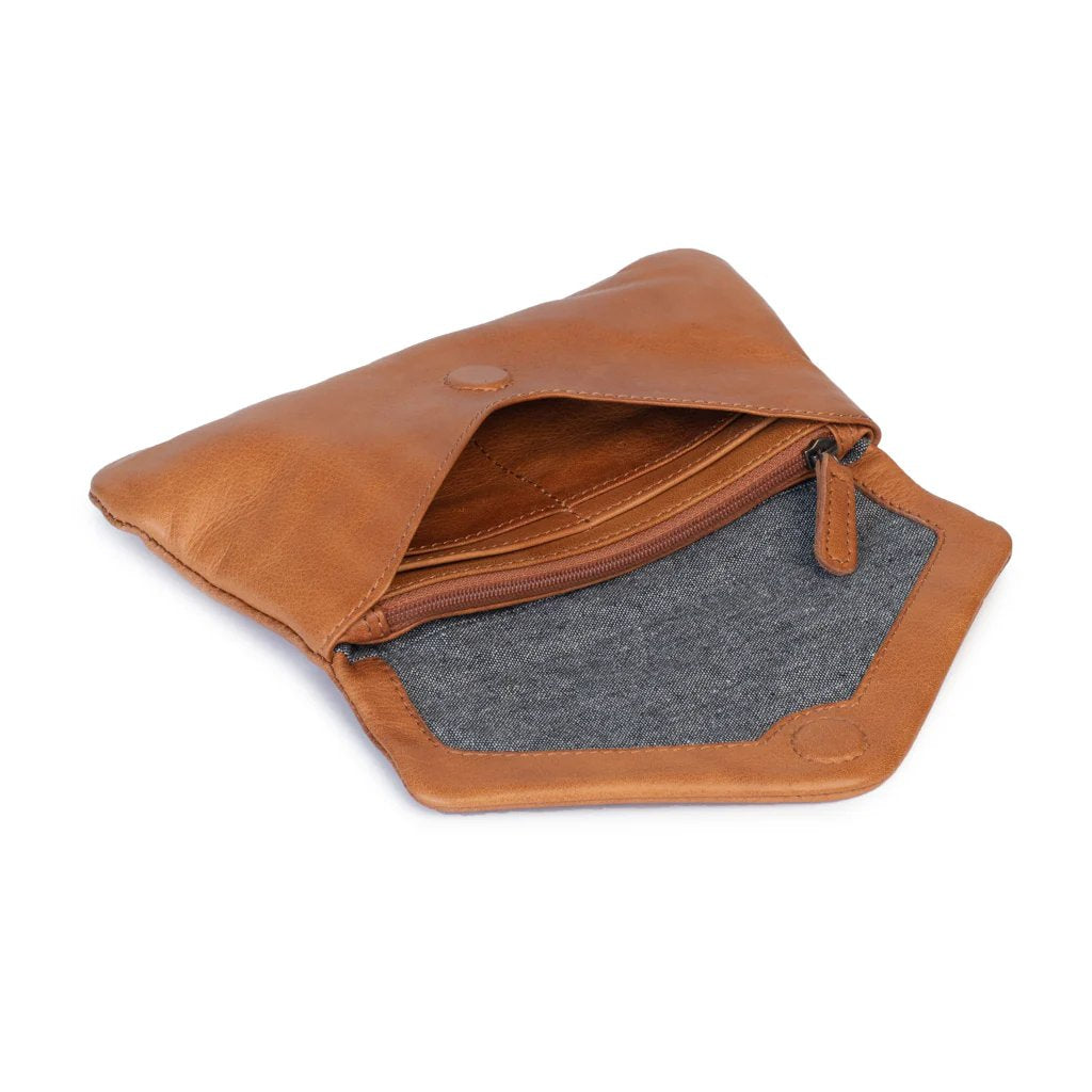 mondocherry - Dusky Robin | quinn leather purse | inside