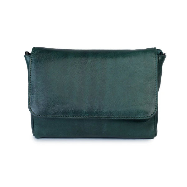 mondocherry - Dusky Robin | sara leather bag | forest green