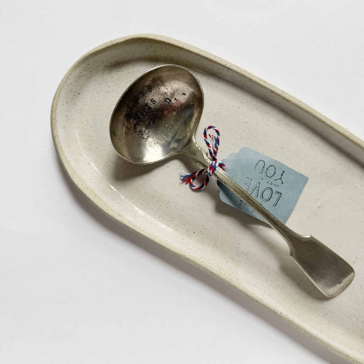 antique silverware ladle "bless" | mondocherry
