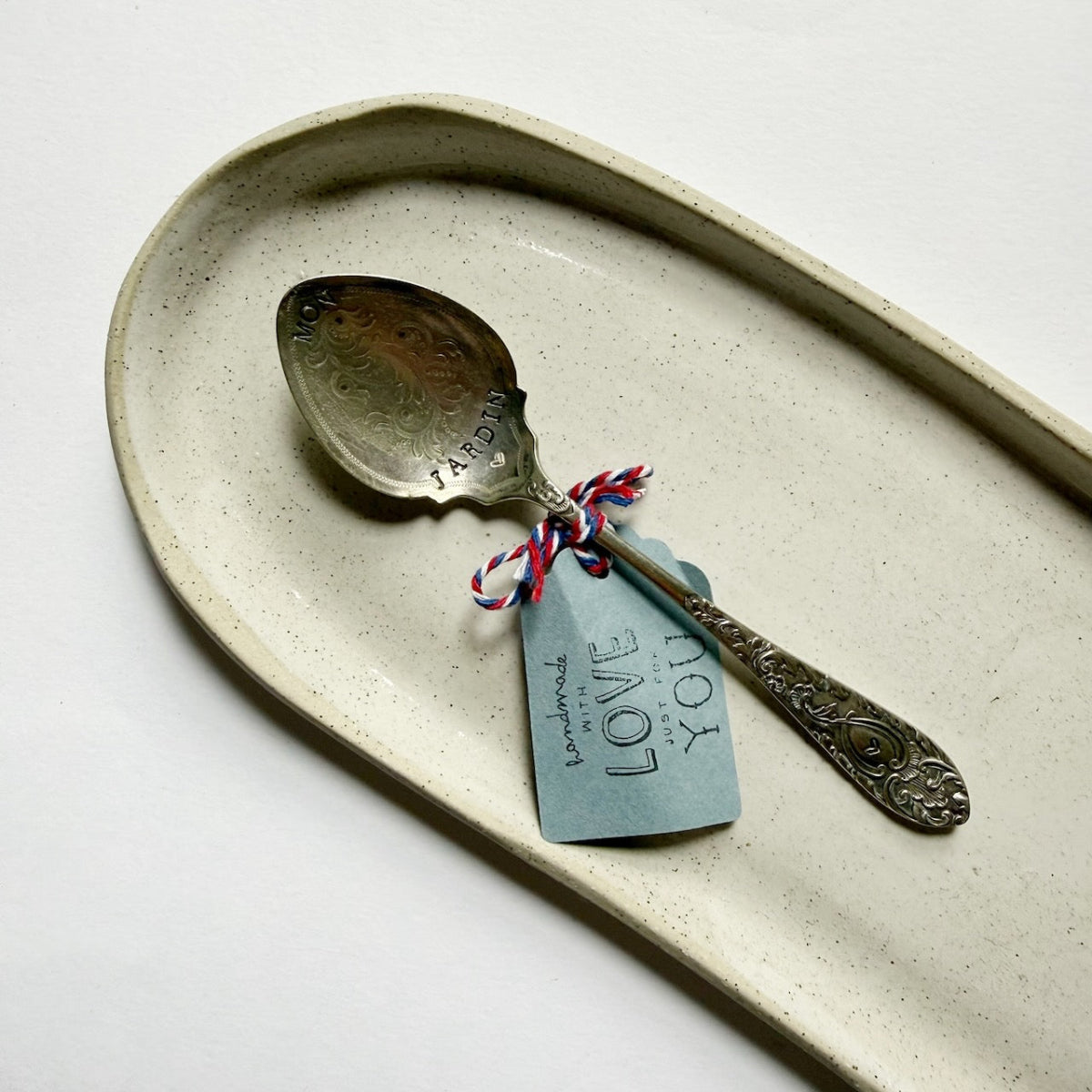 antique silverware dessert spoon "mon jadin" | mondocherry