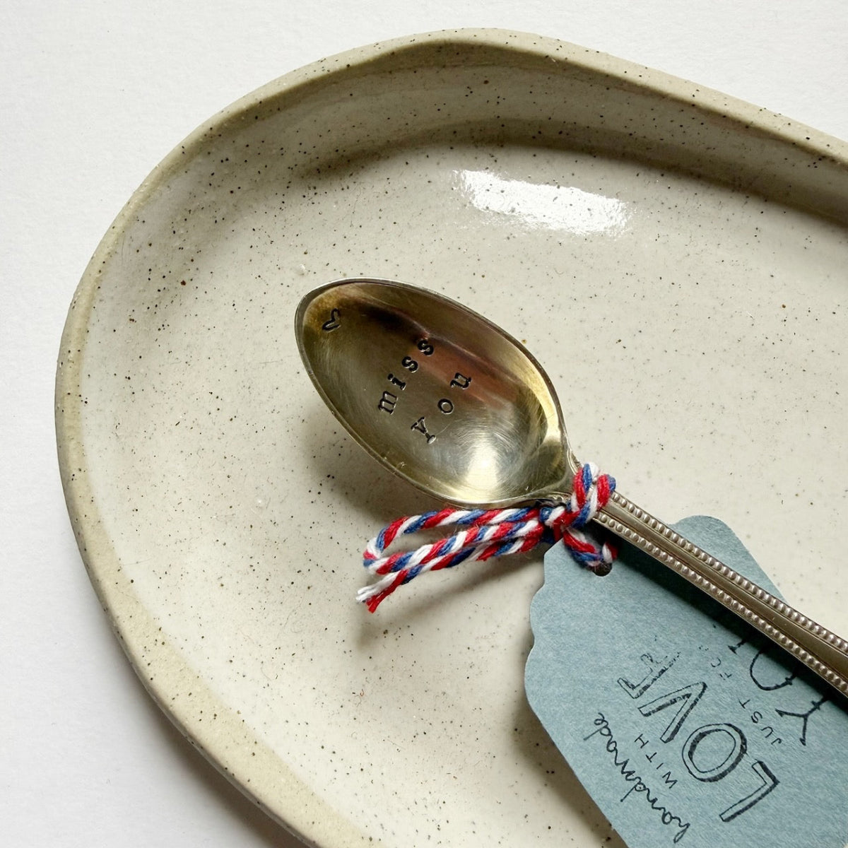 antique silverware tea spoon "miss you" | mondocherry - close