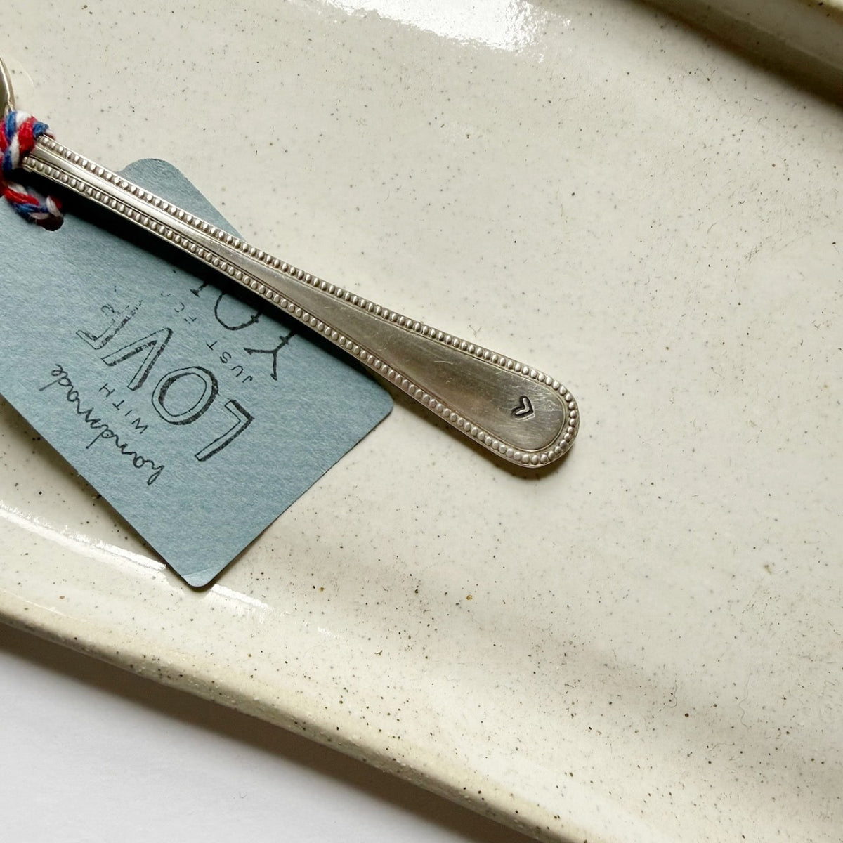 antique silverware tea spoon "miss you" | mondocherry - handle