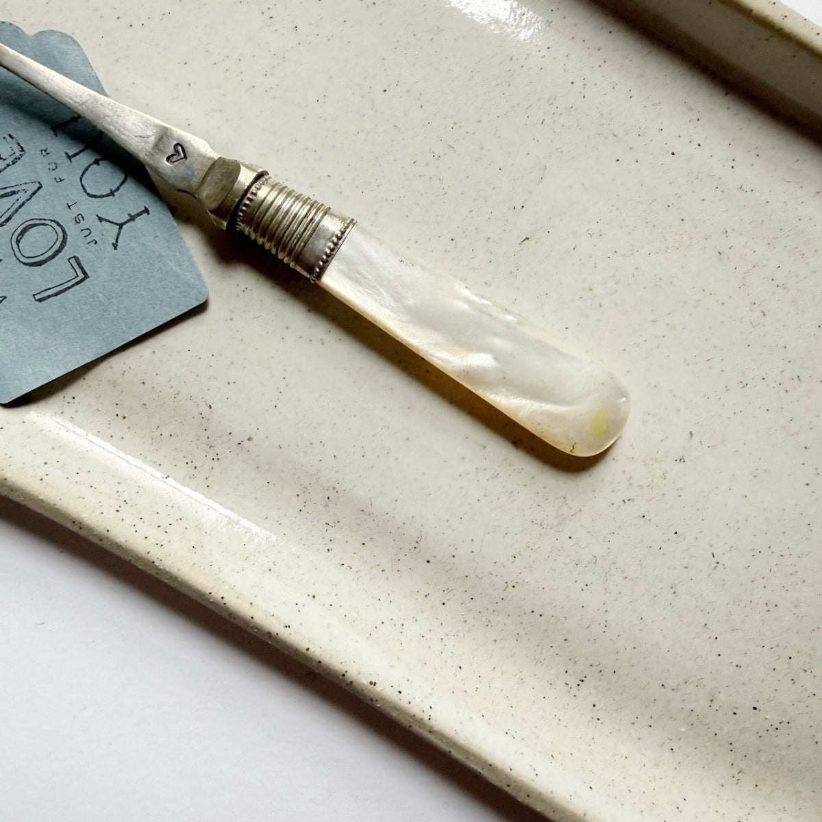 antique silverware olive fork "pick me" | mondocherry - handle