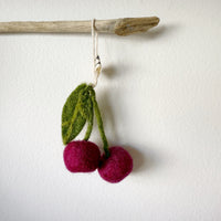 mondocherry - Gry & Sif | felt cherry ornament - hanging