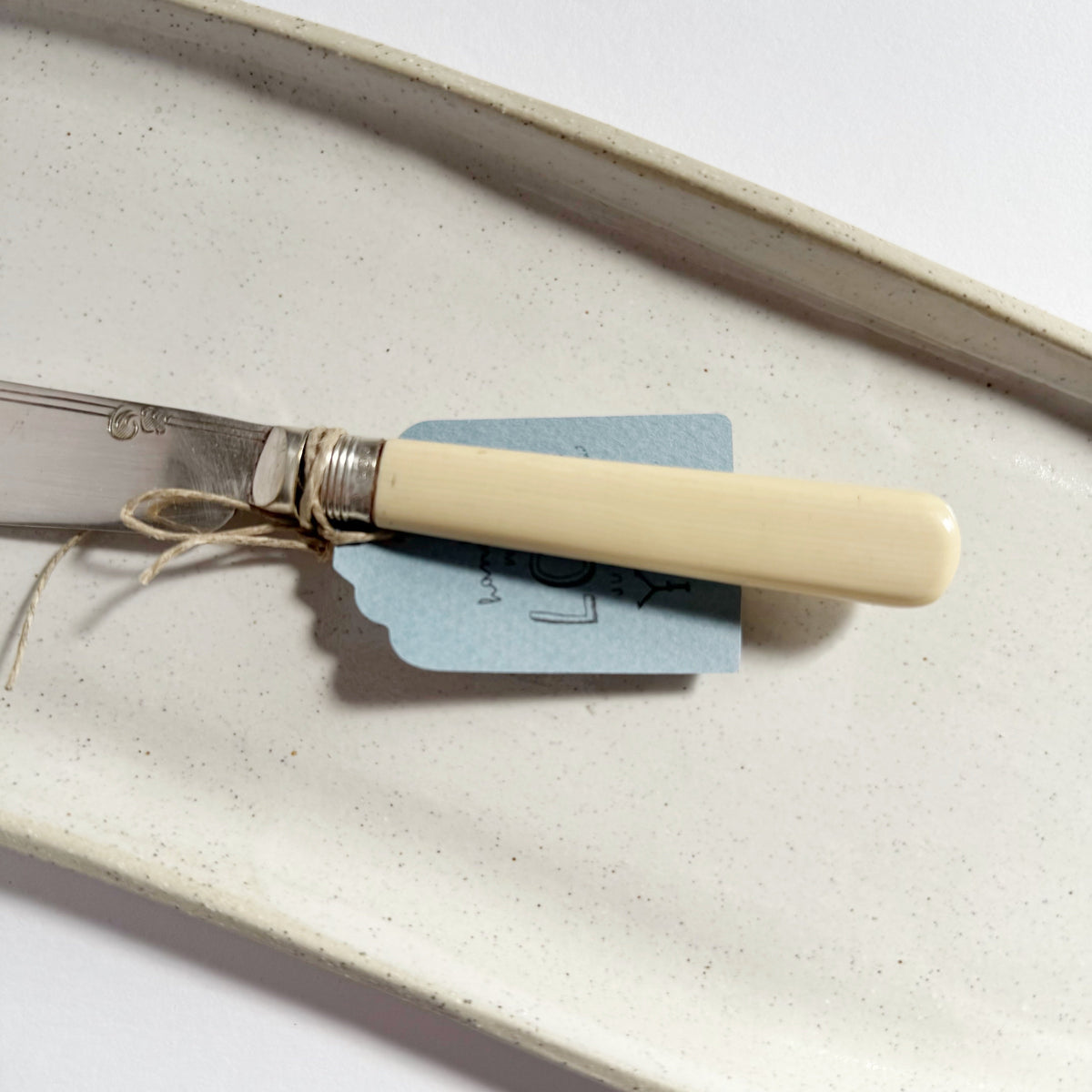 mondocherry - antique silverware butter knife | "spread love" - handle