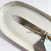 mondocherry - antique silverware butter knife | "spread joy" - close