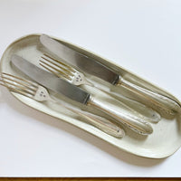 mondocherry - antique silver knife and fork set | "Mr & Mrs"
