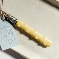 mondocherry - antique silverware pickle fork | "pick me"- handle