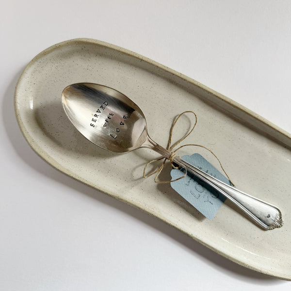 mondocherry - antique silverware serving spoon | "served with love"