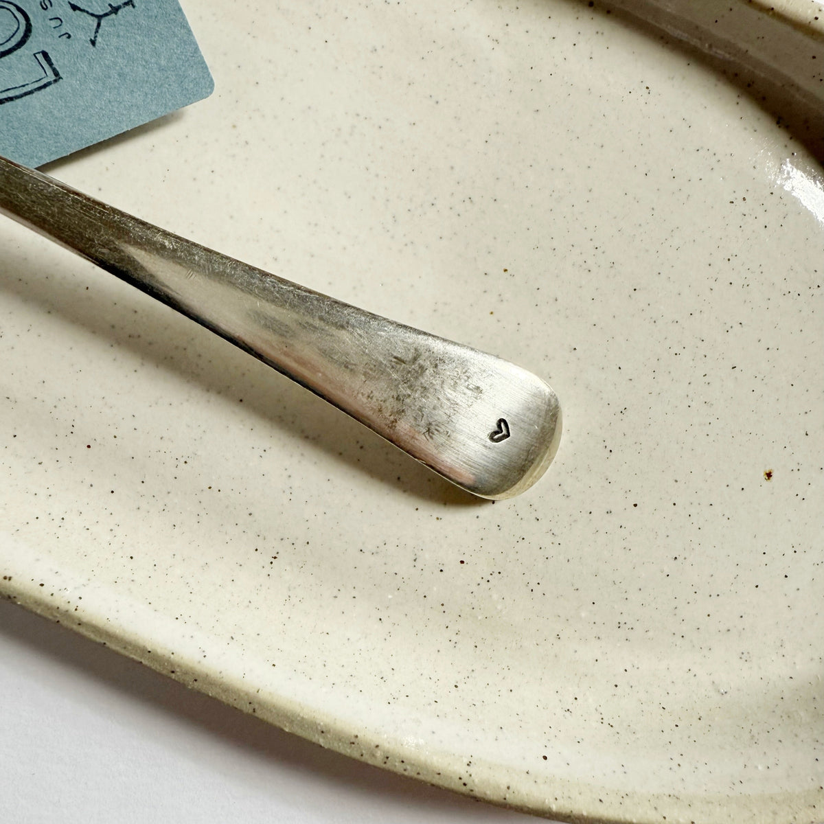 mondocherry - antique silverware serving spoon | "dinner is served" - handle