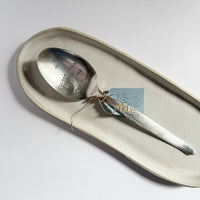 antique silverware serving spoon | "dont forget to kiss the cook"