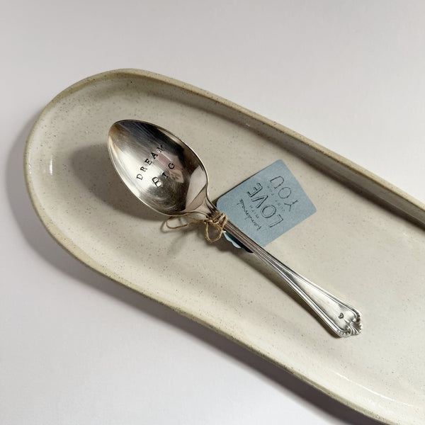 mondocherry - antique silverware dessert spoon | "dream big"
