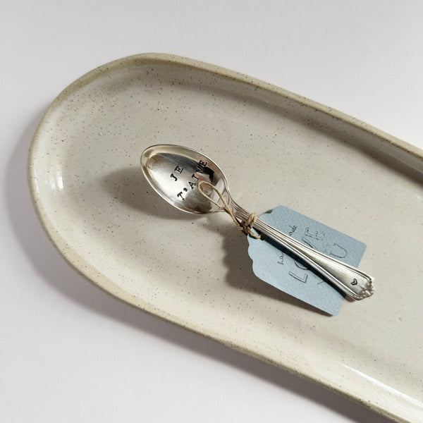 mondocherry - antique silverware teaspoon| "je t'aime"