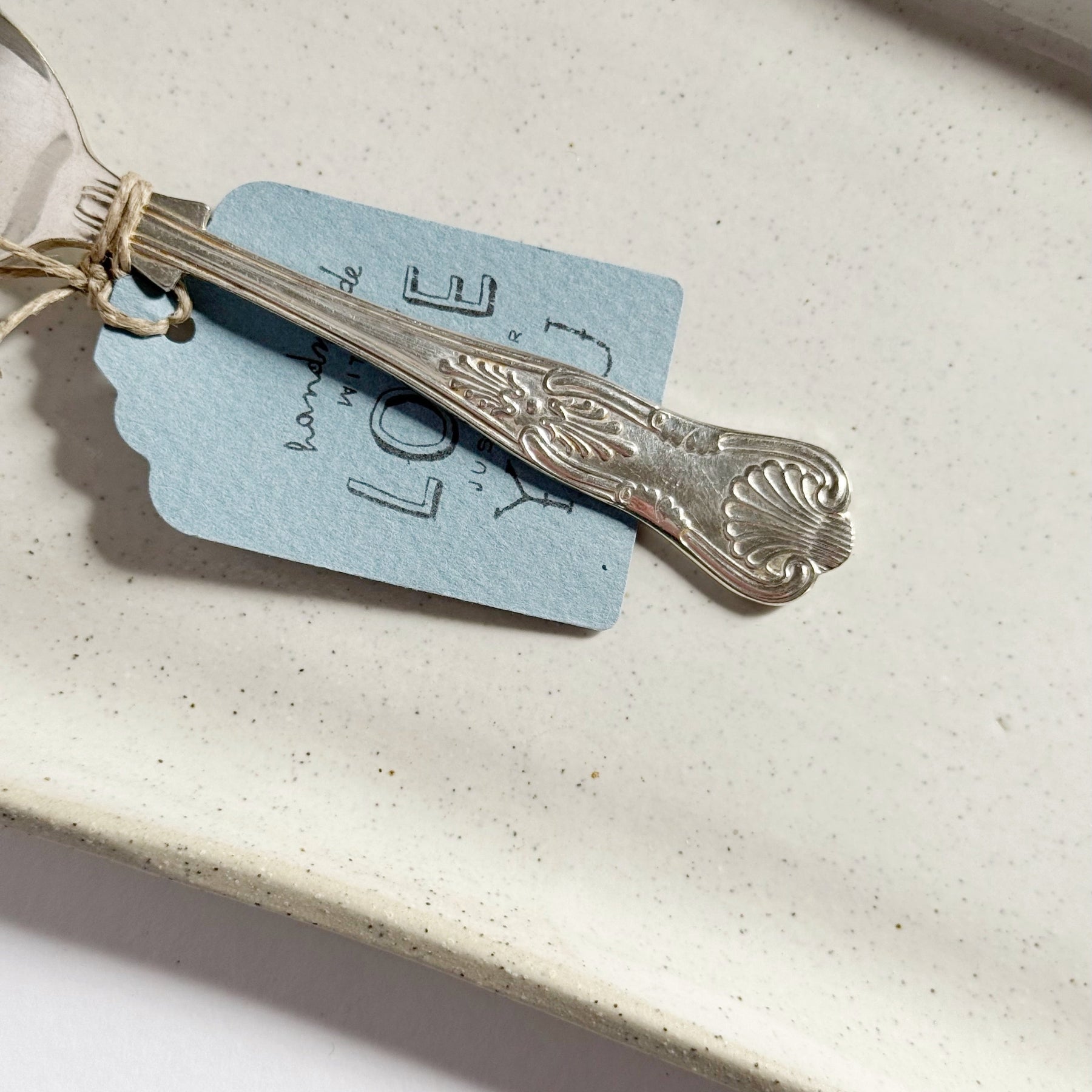 mondocherry - antique silverware teaspoon| "je t'aime" - handle