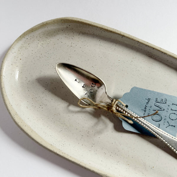 mondocherry - antique silverware tea spoon | "i love you" - close