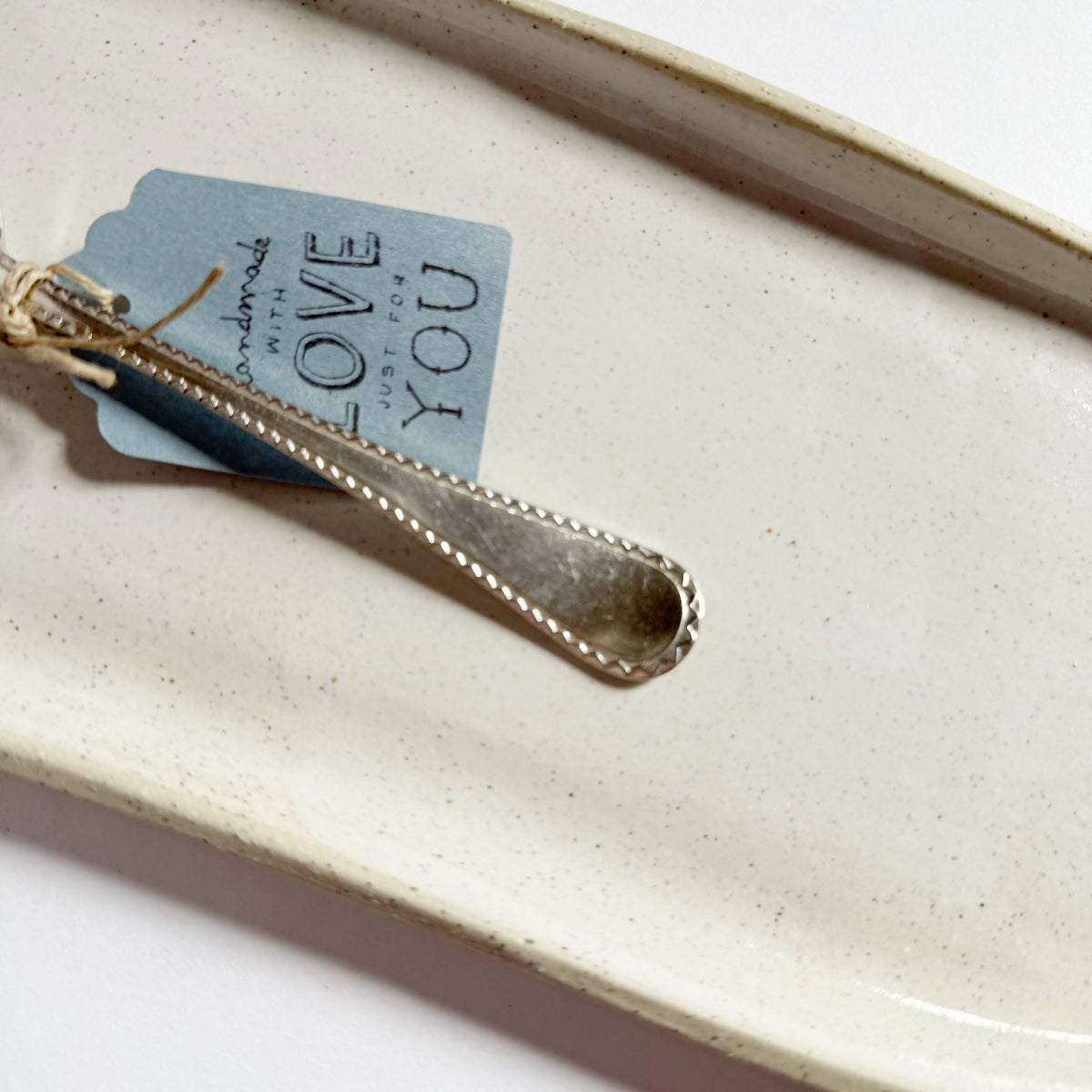 mondocherry - antique silverware tea spoon | "i love you" - handle