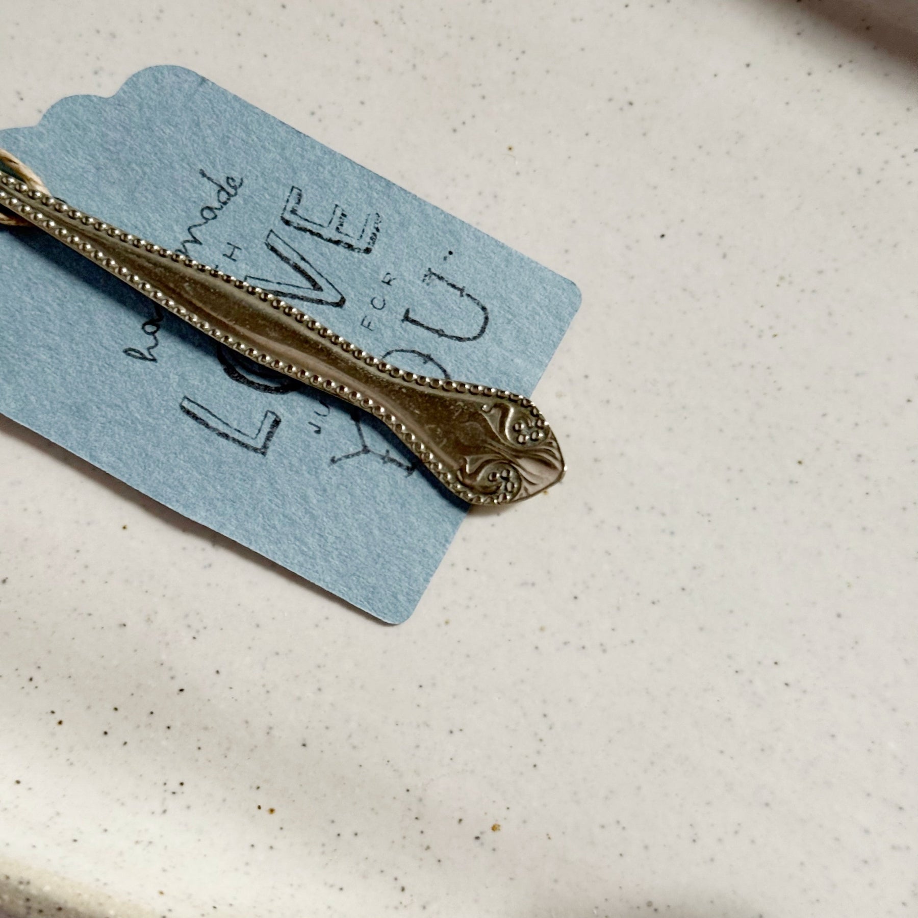 mondocherry - antique silverware tea spoon | "i love you" - handle