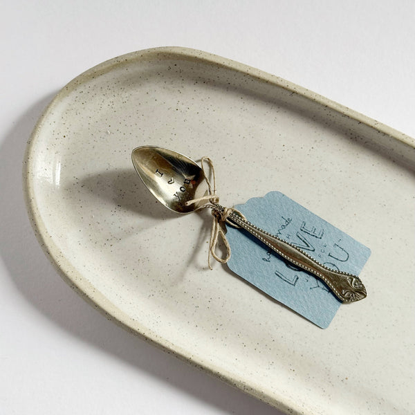 mondocherry - antique silverware tea spoon | "i love you"