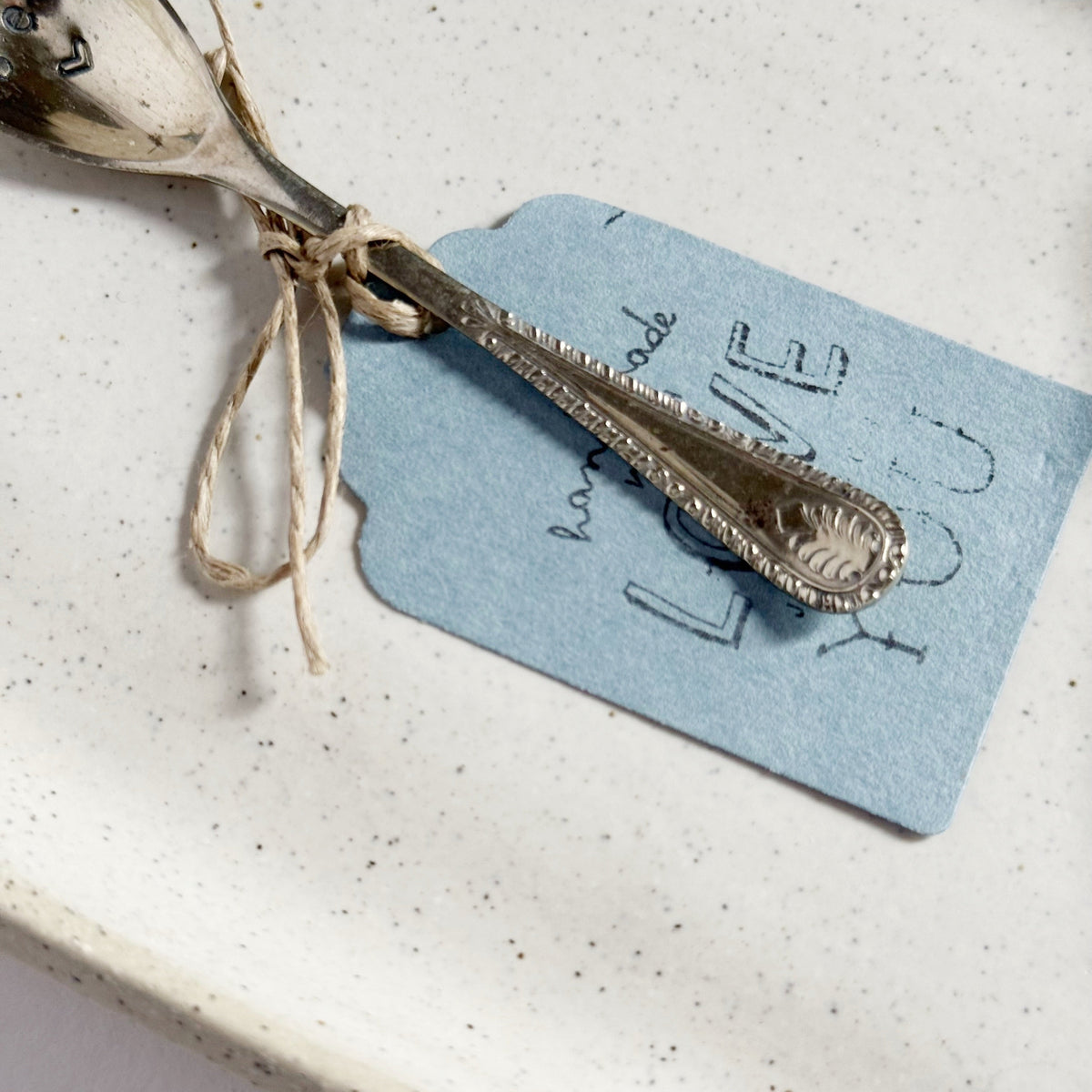 mondocherry - antique silverware tiny salt spoon | "sel" - handle