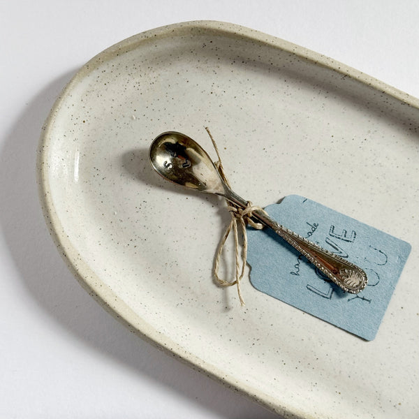 mondocherry - antique silverware tiny salt spoon | "sel"