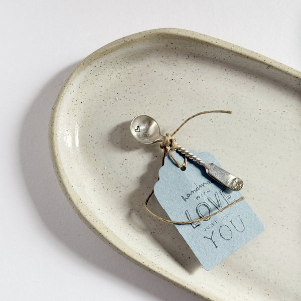 mondocherry - antique silverware tiny spice spoon | heart