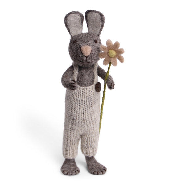 Gry & Sif | grey bunny pants & flower | XL