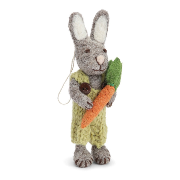 mondocherry - Gry & Sif | grey bunny with pants & carrot | small