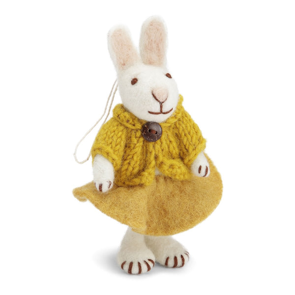 Gry & Sif | white bunny ochre skirt & jacket | small