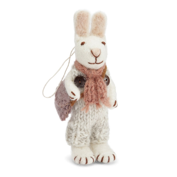 mondocherry - Gry & Sif | white bunny with rose scarf & pants | small