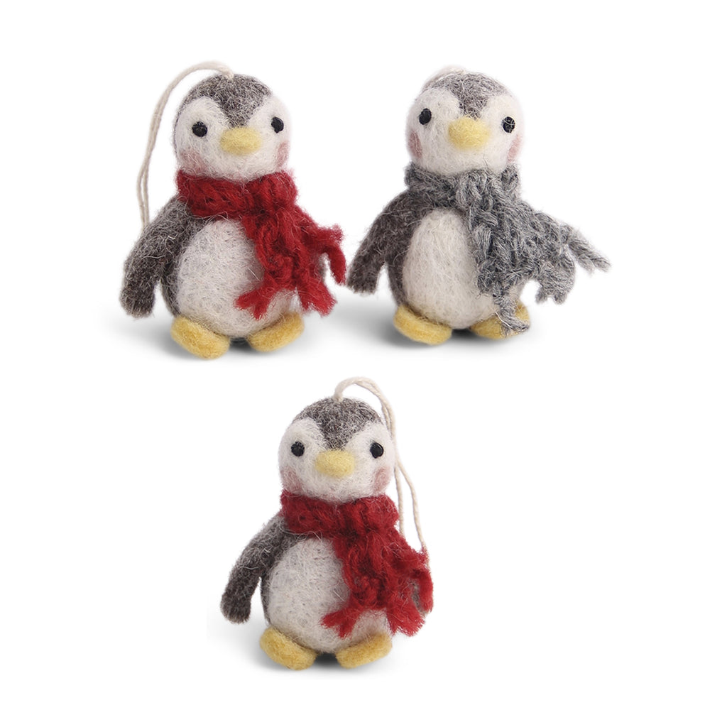 mondocherry Gry & Sif | baby penguin felt decorations 3-pk | classic