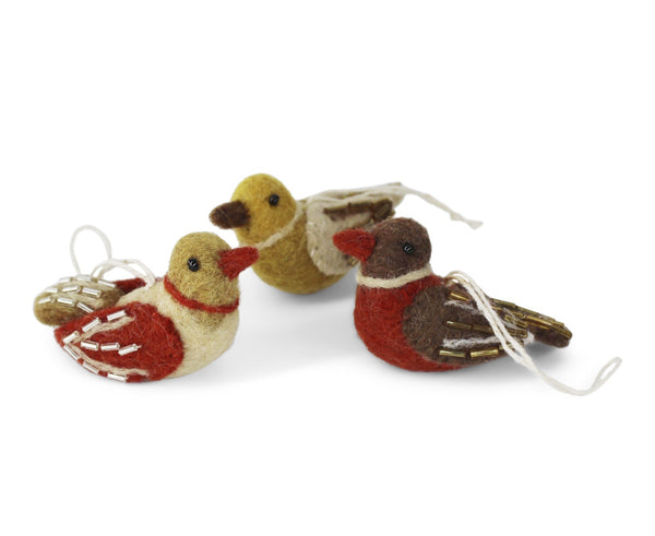 mondocherry Gry & Sif | pearl birds felt decorations 3-pack