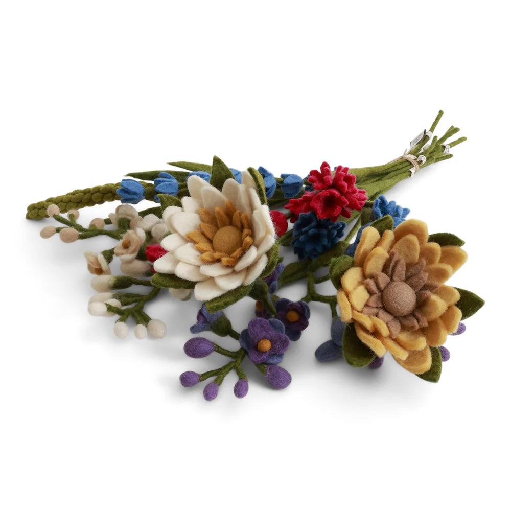 mondocherry gry and sif felt bouquet