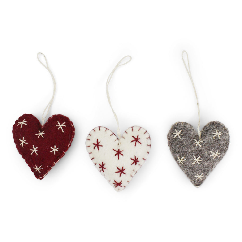 mondocherry Gry & Sif | heart stars felt decorations 3-pack