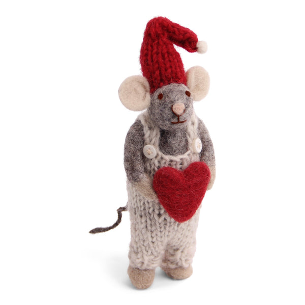 mondocherry Gry & Sif | grey mouse boy with heart | small