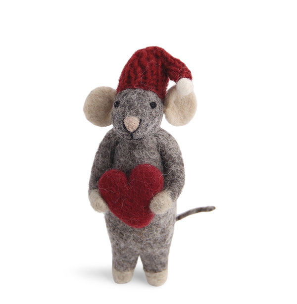mondocherry Gry & Sif | grey mouse with heart